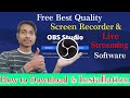 How To Download OBS Studio Install For Windows Free Best Quality Screen Recorder Live Streaming