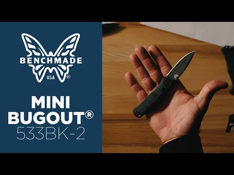 Benchmade Mini Bugout CR-Elite 533BK-2 Manual Open Folding Knife Made in USA, Drop-Point Blade