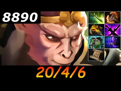 Dota 2 Monkey King 8890 MMR 20/4/6 (Kills/Deaths/Assists) Ranked Full Gameplay