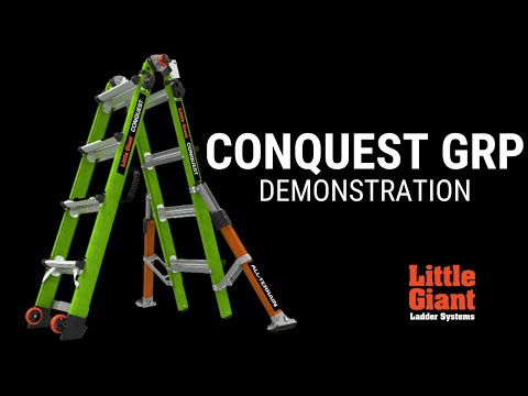 Little Giant Conquest GRP All-Terrain Multi-Purpose Ladder In Action