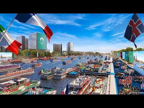 فيديو قوارب السين المركزية تستعد لافتتاح أولمبياد باريس 2024