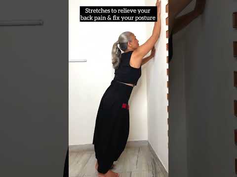Stretches to relieve your back pain & fix your posture #shortvideo #fitness #explore #youtubeshorts