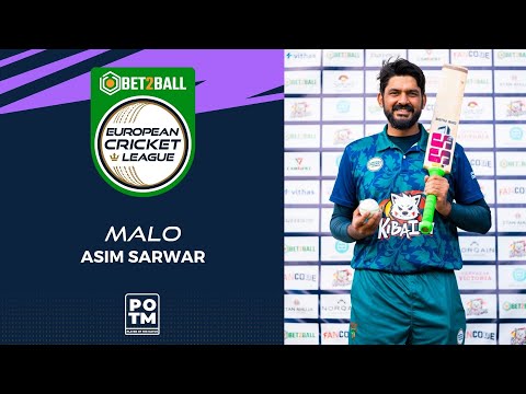 POTM: A.Sarwar - FAR vs MAL | Highlights | Bet2Ball European Cricket League Day 3, Group E | ECL22