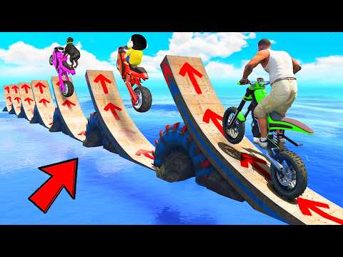SHINCHAN AND FRANKLIN CROSSED THE MULTI CHAIN RAMP PARKOUR CHALLENGE GTA 5