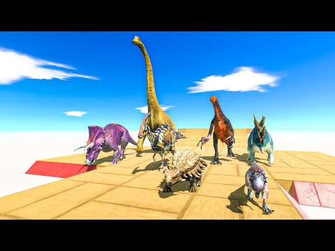 HERBIVORE NEIGHBORS attack BRACHIOSAURUS ARBS Animal Revolt Battle Simulator