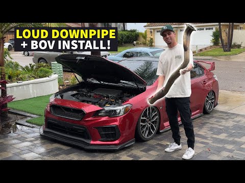 Subaru WRX STI Downpipe & HKS BOV Install! (Loud Exhaust/Turbo Noises)