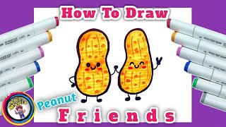 Easy Peanuts Drawing and Colouring Step by Step For Kids And Toddlers