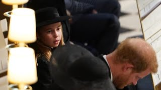 Prince Harry and Princess Charlotte share touching moment during Queen&#39;s funeral