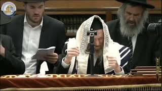 הרב מיילך בידרמן משתתף ביום כיפור כותון עזרת תפילה בבית הכנסת בלזר