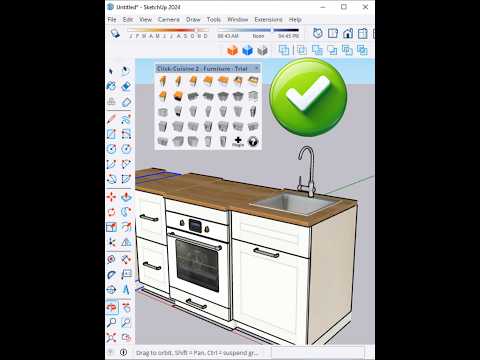This SketchUp Plugin Just Made Kitchen Design TOO Easy! 🔥 #sketchup #architecture #furniture