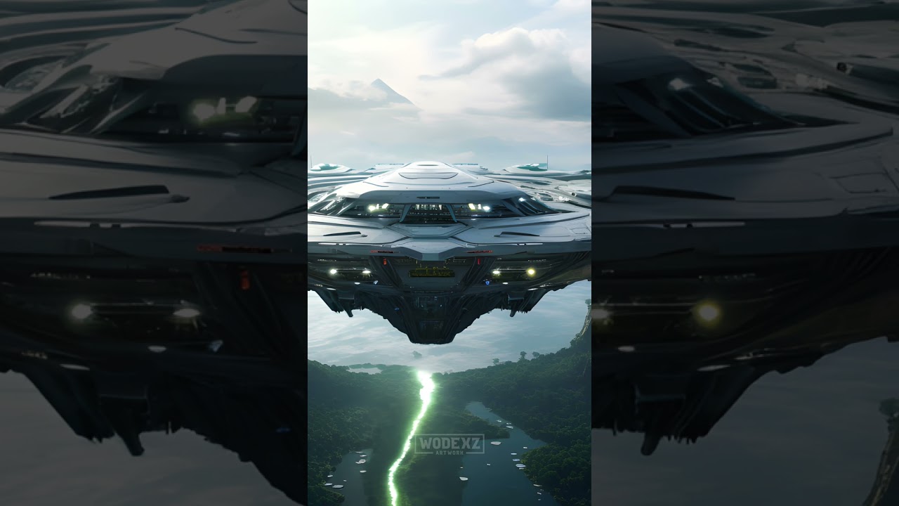 Alien UFO spacecraft background
