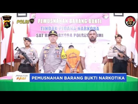 POLRES SARMI RILIS PEMUSNAHAN BARBUK NARKOTIKA JENIS GANJA