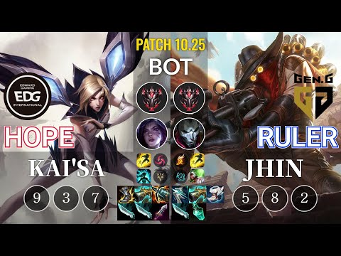 EDG Hope Kai'Sa vs GEN Ruler Jhin Bot - KR Patch 10.25