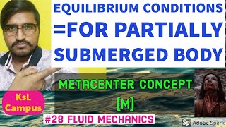 Equilibrium Conditions for Partially Submerged Body | Understanding the Metacenter Concept(M) 🚣#FM28