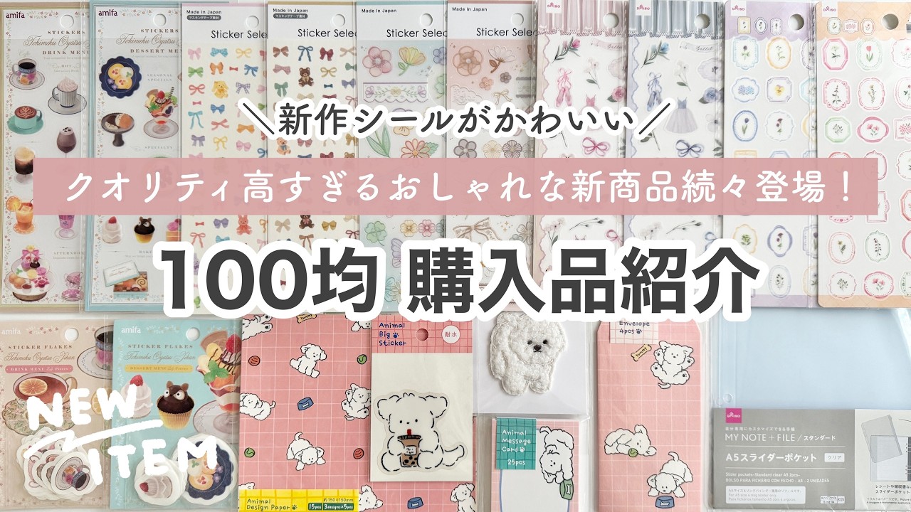 【100均購入品】オススメ文房具とおしゃれでかわいい新作シール｜ダイソー、セリア、キャンドゥ購入品