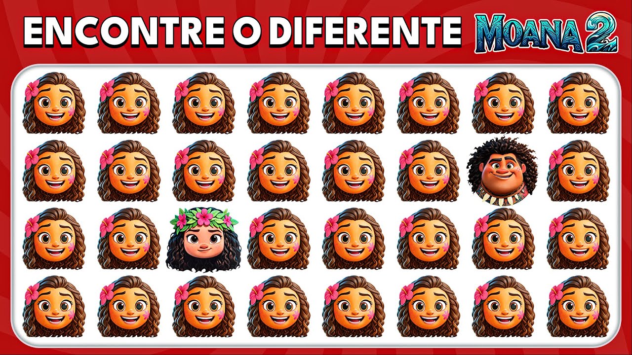 Encontre O Emoji Diferente - Moana 2 Edição! 🌺 | Abelha De Teste