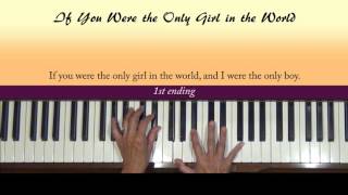 If You Were the Only Girl in the World Piano Tutorial at Tempo