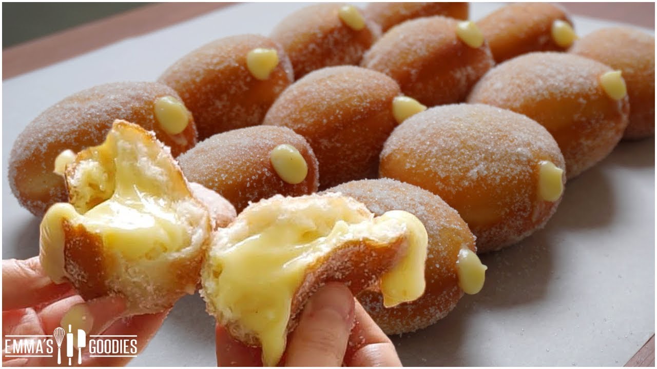 Melt In Your Mouth Vanilla Custard Cream Donuts Recipe !