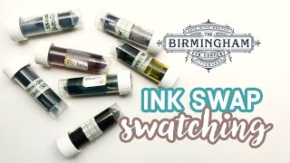 Swatch with me! Fountain Pen Ink -  Birmingham Pen Co. Session #currentlyinked