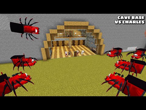 SURVIVAL CAVE BASE VS 100 CHOO CHOO CHARLES in Minecraft - Gameplay - Coffin Meme