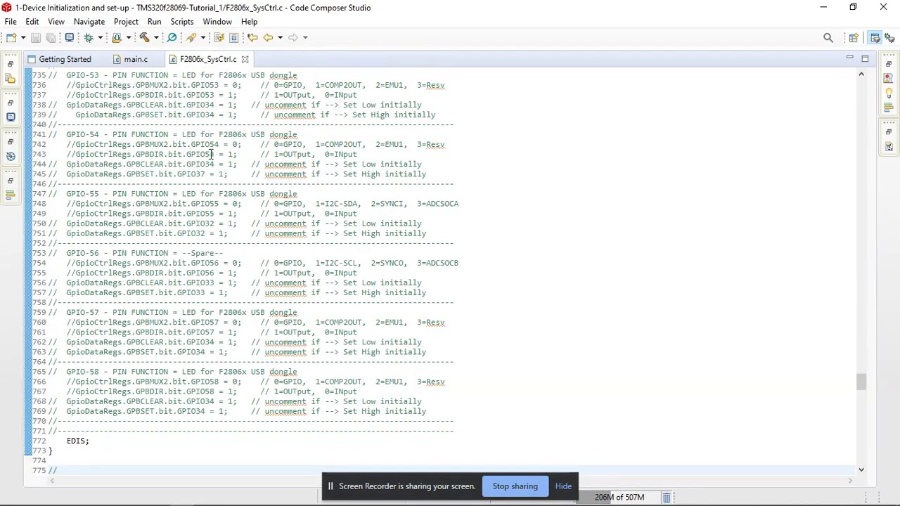 C2000 Gpio setup and configuration-Tutorial 3