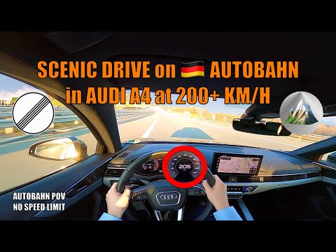 DRIVING an AUDI A4 at 200+ KM/H on the GERMAN AUTOBAHN [AUTOBAHN POV - NO SPEED LIMIT - TOPSPEED]