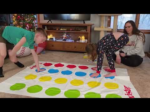 Christmas 2025 kids playing Twister 