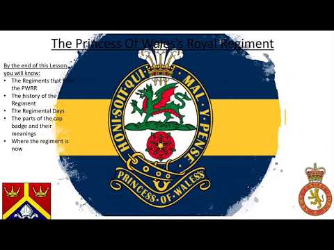 Princess of Wales royal regiment regimental history by Cadet Clr Sgt Hawkins