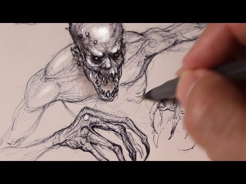 How I Draw Scary Monsters Step by Step!