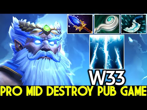 W33 [Zeus] Crazy Mid 16 Min Scepter Destroy Pub Game Dota 2