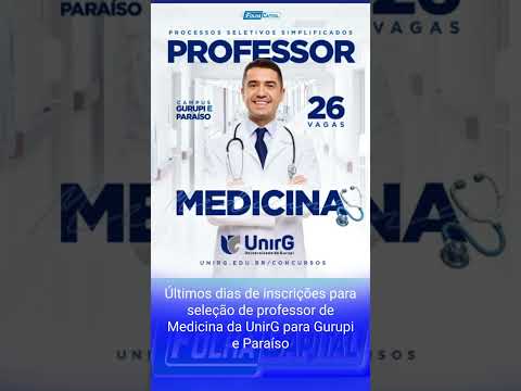 Últimos dias de inscrições para seleção de professor de Medicina da UnirG para Gurupi e Paraíso