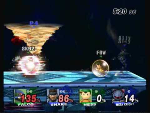 Mew2King (MetaKnight) Ally (Snake) vs. SK92 (Falco) FOW (Ness) R1