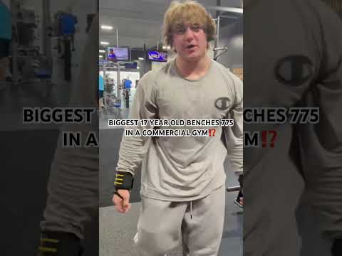 775 POUND BENCH AT 17 YEARS OLD⁉️ #gym #gymmotivation #benchpress #viralshort #gymshorts #viral