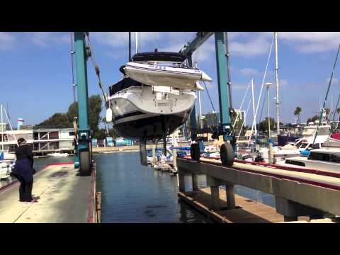 Hunter 46 Haulout for survey & Hull profile video by: Ian Van Tuyl California yacht broker