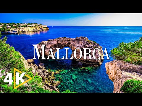 FLYING OVER MALLORCA (4K UHD) - Calming Music Along With Beautiful Nature Videos