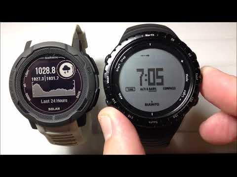 Garmin Instinct 2 vs. Suunto Core: 24hr Barometer Trend View