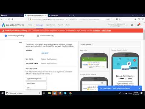 Setup mobile ads campaign on google adwords