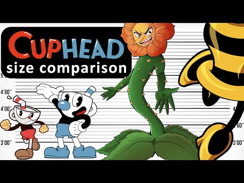Cuphead Size Comparison | Biggest Characters and Bosses of Cuphead Game| Satisfying Video