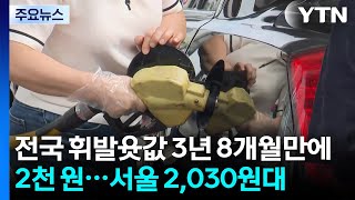 전국 휘발윳값 3년 8개월만에 2천 원...서울 2,030원대 / YTN