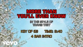 Travis Tritt - More Than You'll Ever Know (Karaoke)