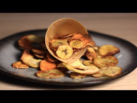Chips de frutas y verduras ricos y sencillos