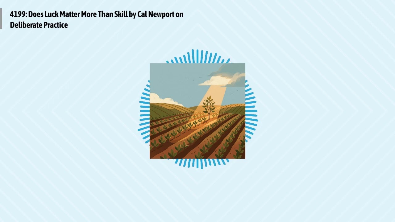 4199: Does Luck Matter More Than Skill by Cal Newport on Deliberate Practice | Optimal Living...