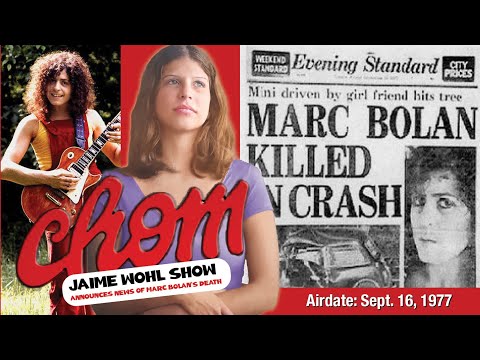 Announcement of Marc Bolan's death — September 16, 1977, CHOM-FM 97.7 (Montreal)