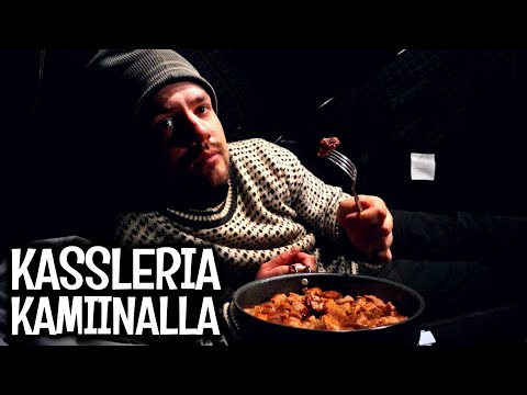 YÖ PILKKITELTASSA - PAISTELLAAN JA MAISTELLAAN POSSUA