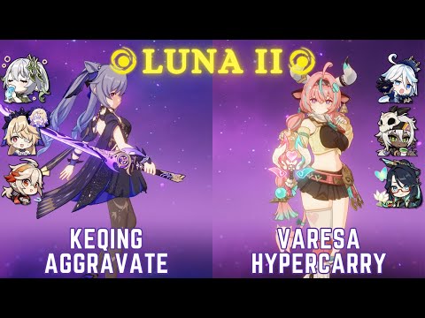 C6 Keqing Aggravate & C1 Varesa Hypercarry - Genshin Luna II Spiral Abyss Floor 12