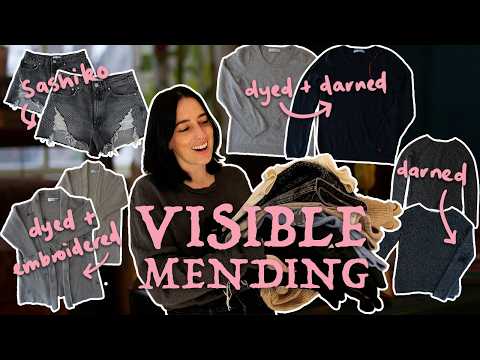 A Cozy Week of Visible Mending - Darning, Dyeing and Sashiko