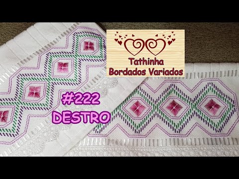 *222* PONTO RETO, ILHÓS E PONTO RETO DUPLO *VERSÃO DESTRO* Tathinha Bordados Variados