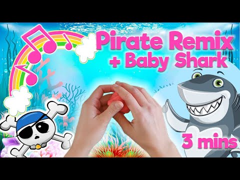 Pirate Playdough remix: Row your Boat, Pirate dance, Baby Shark Nursery Rhyme/Dough mashup