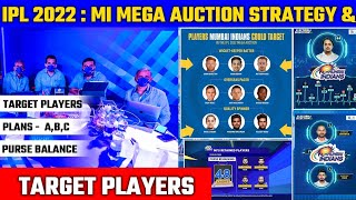 IPL 2022 : Mumbai Indians Mega Auction Full Strategy & Confirm target Players | MI Auction Strategy
