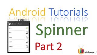 #100 Android Spinner Example: Android Tutorial For Beginners [HD 1080p]